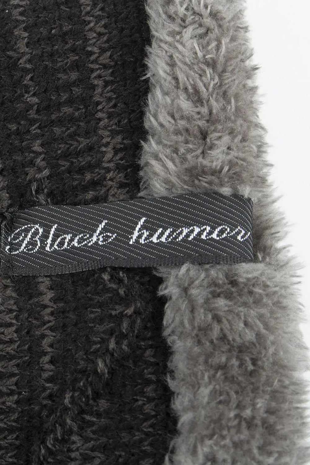 Black Humor Hat Scarf Set - Black - Strange Clothes