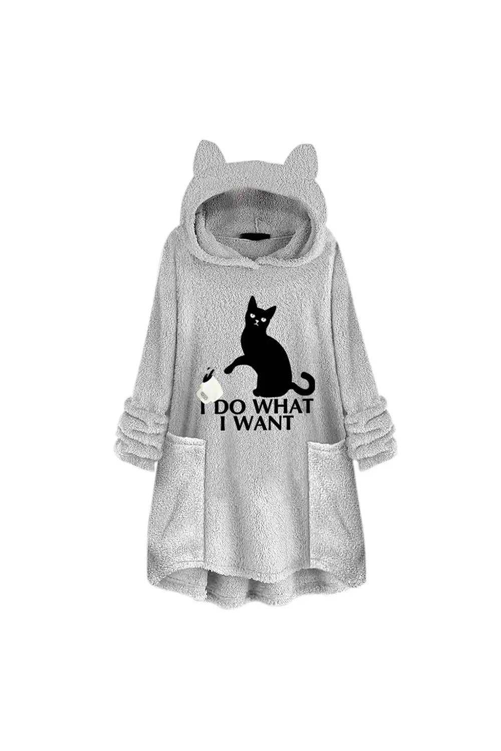 Cat Big Hoodie - Grey - Strange Clothes