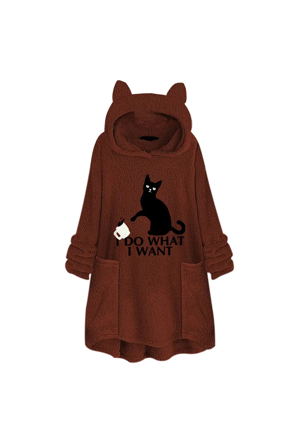 Cat Big Hoodie - Brown - Strange Clothes