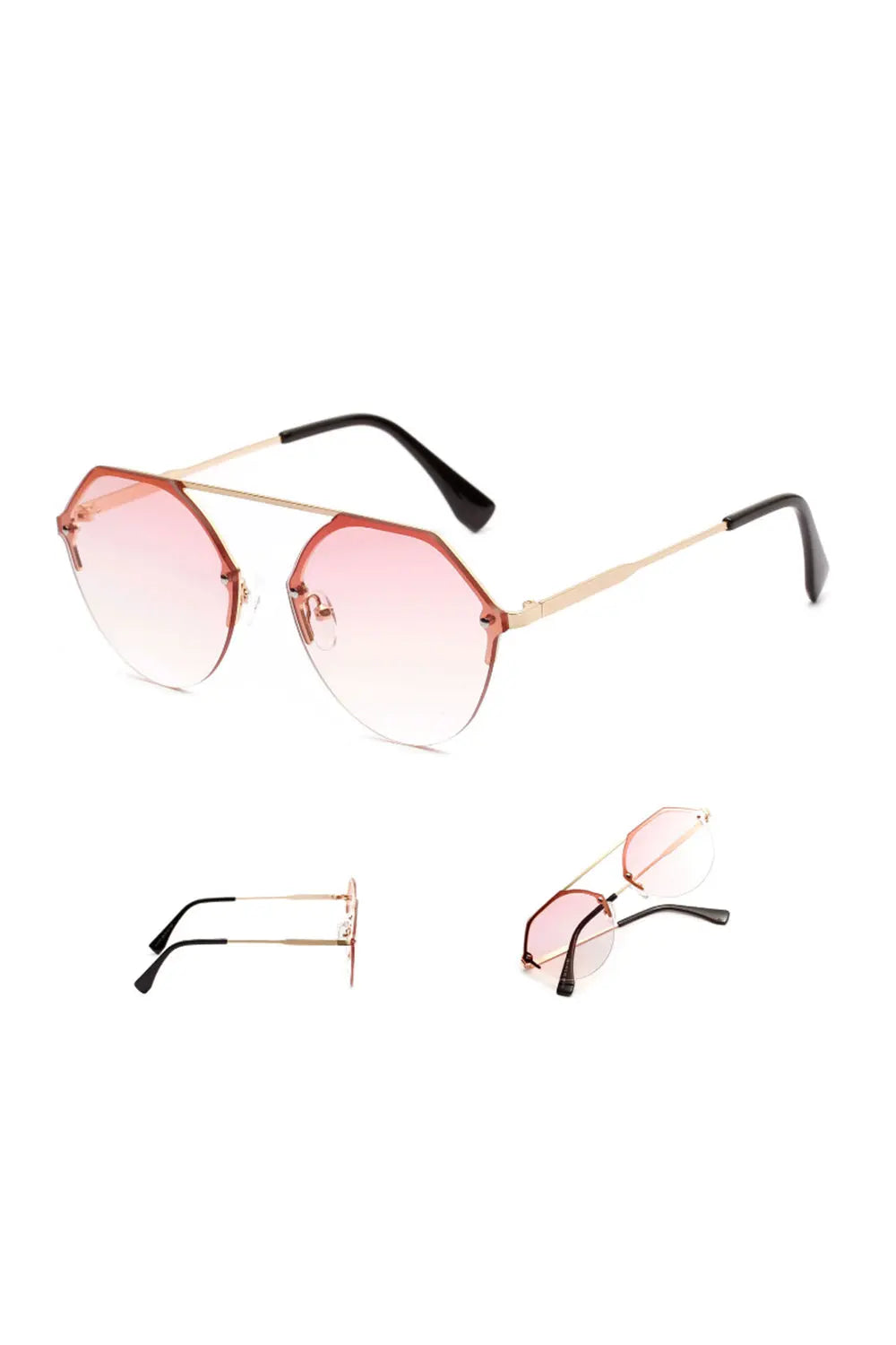 Diamond Polygon Sunglasses - Pink - Strange Clothes