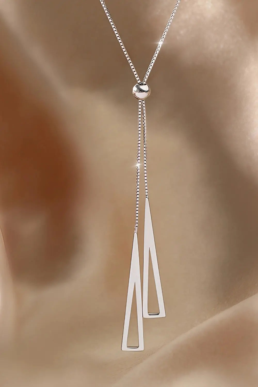 Geometric Triangle Necklace - Silver - Strange Clothes