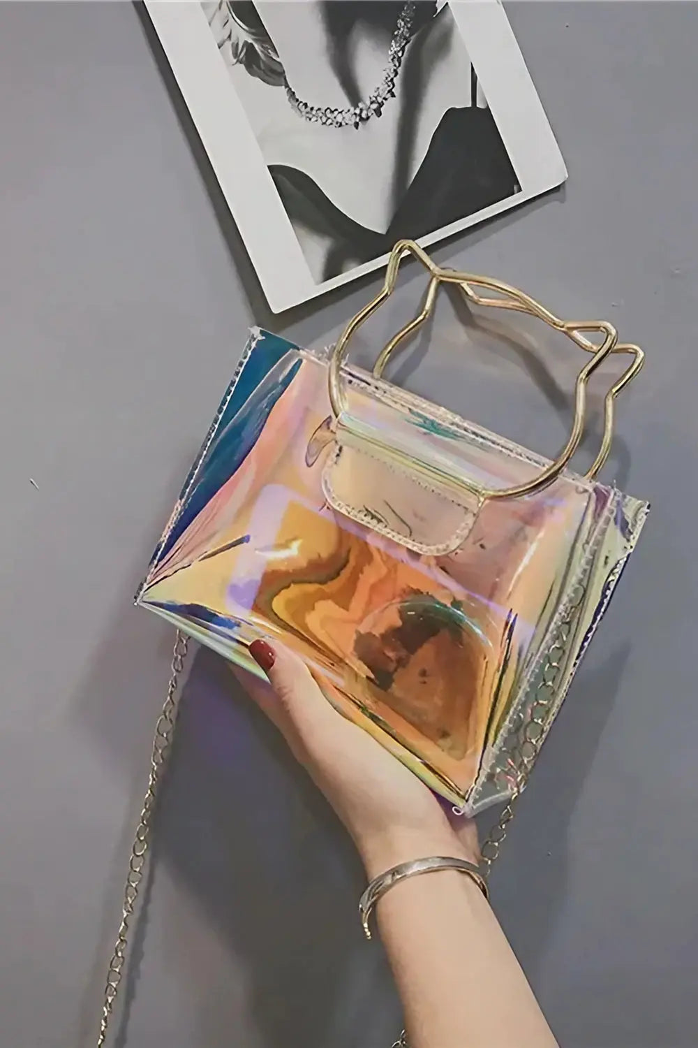 Hologram Bag with Cat Handle - Strange Clothes
