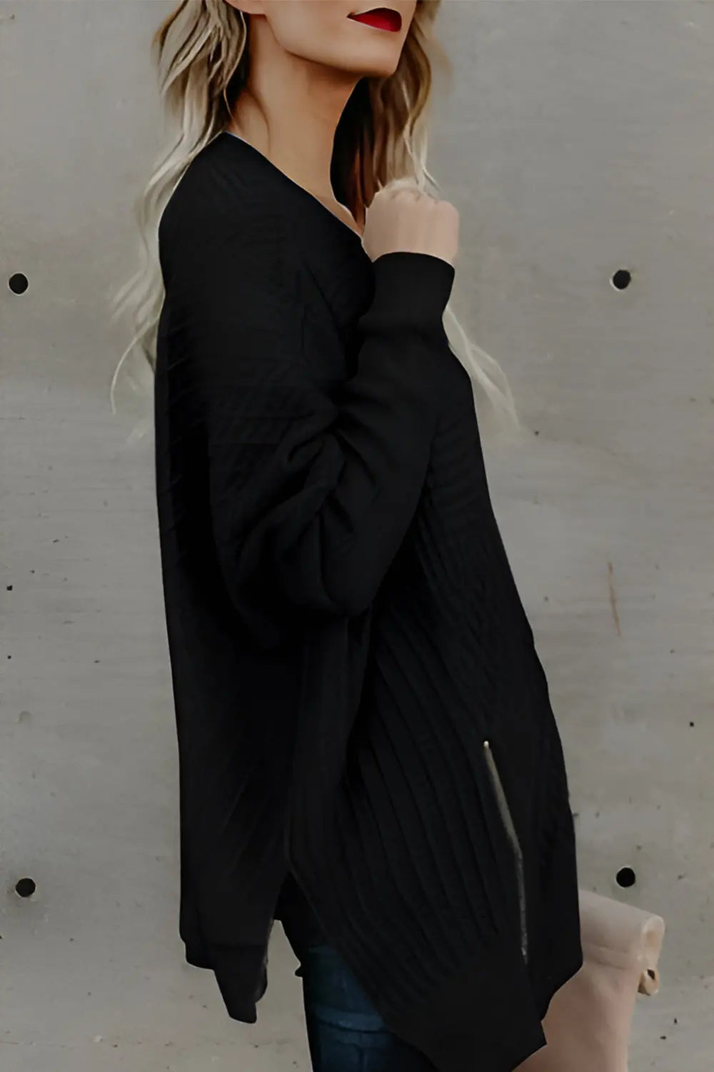 Irregular Sweater - Black - Strange Clothes