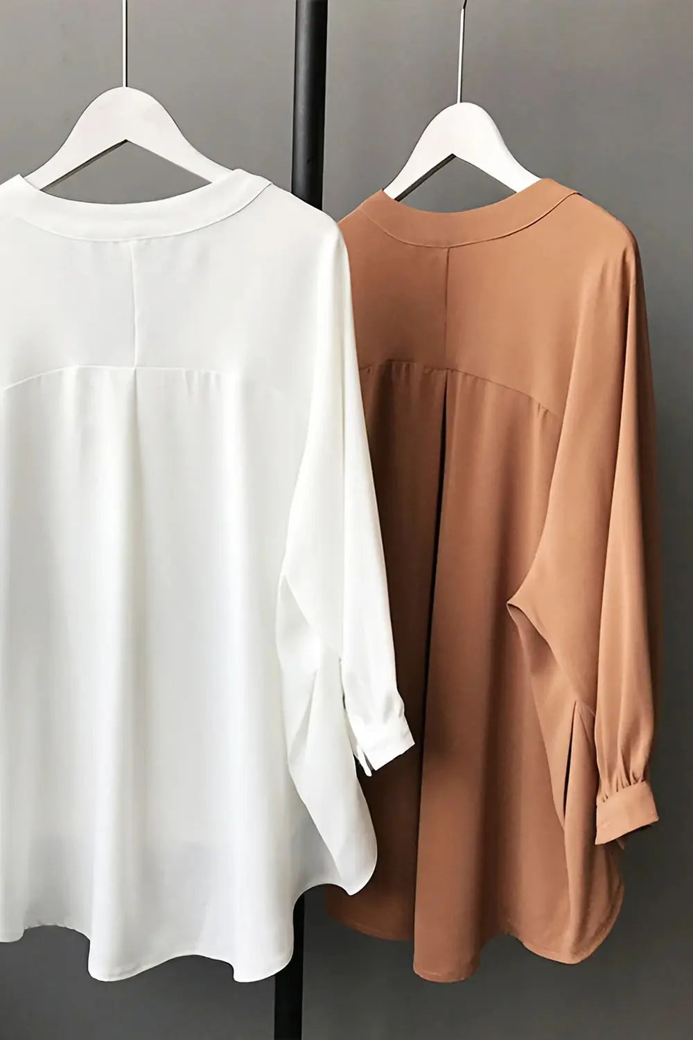 Lantern Sleeve Blouse - White Orange - Strange Clothes