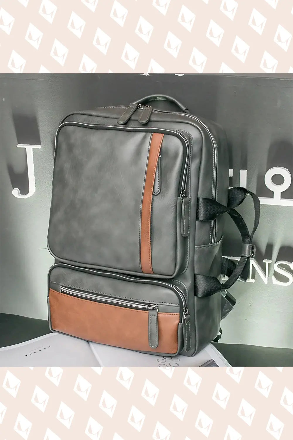 Leather Backpack - Gray - Strange Clothes
