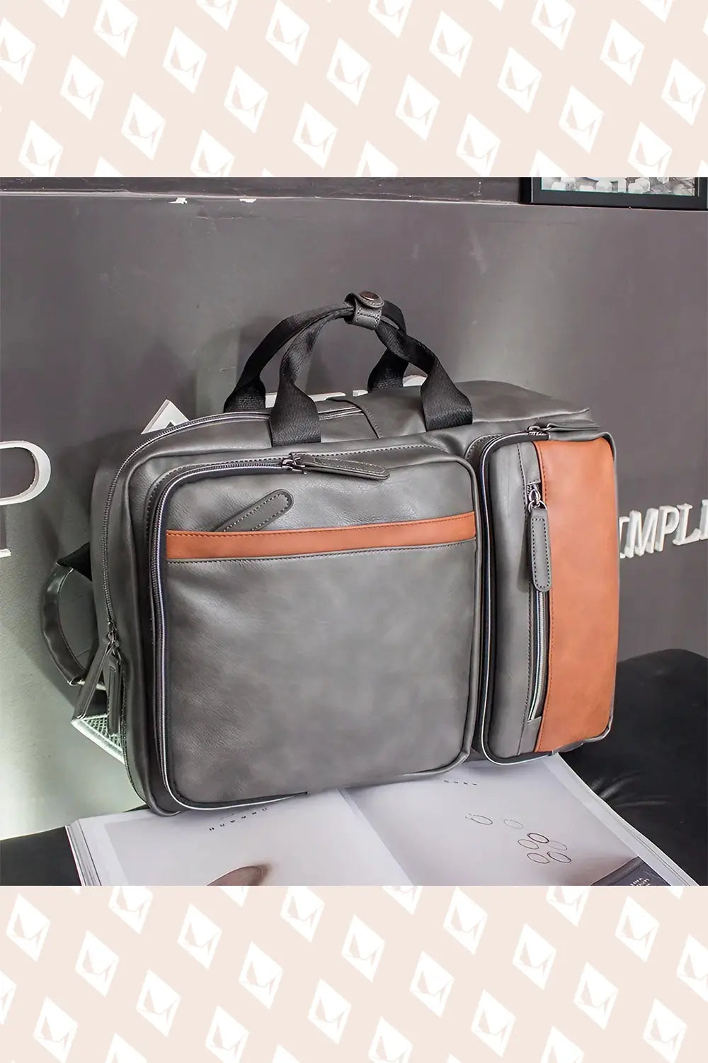 Leather Backpack - Gray - Strange Clothes