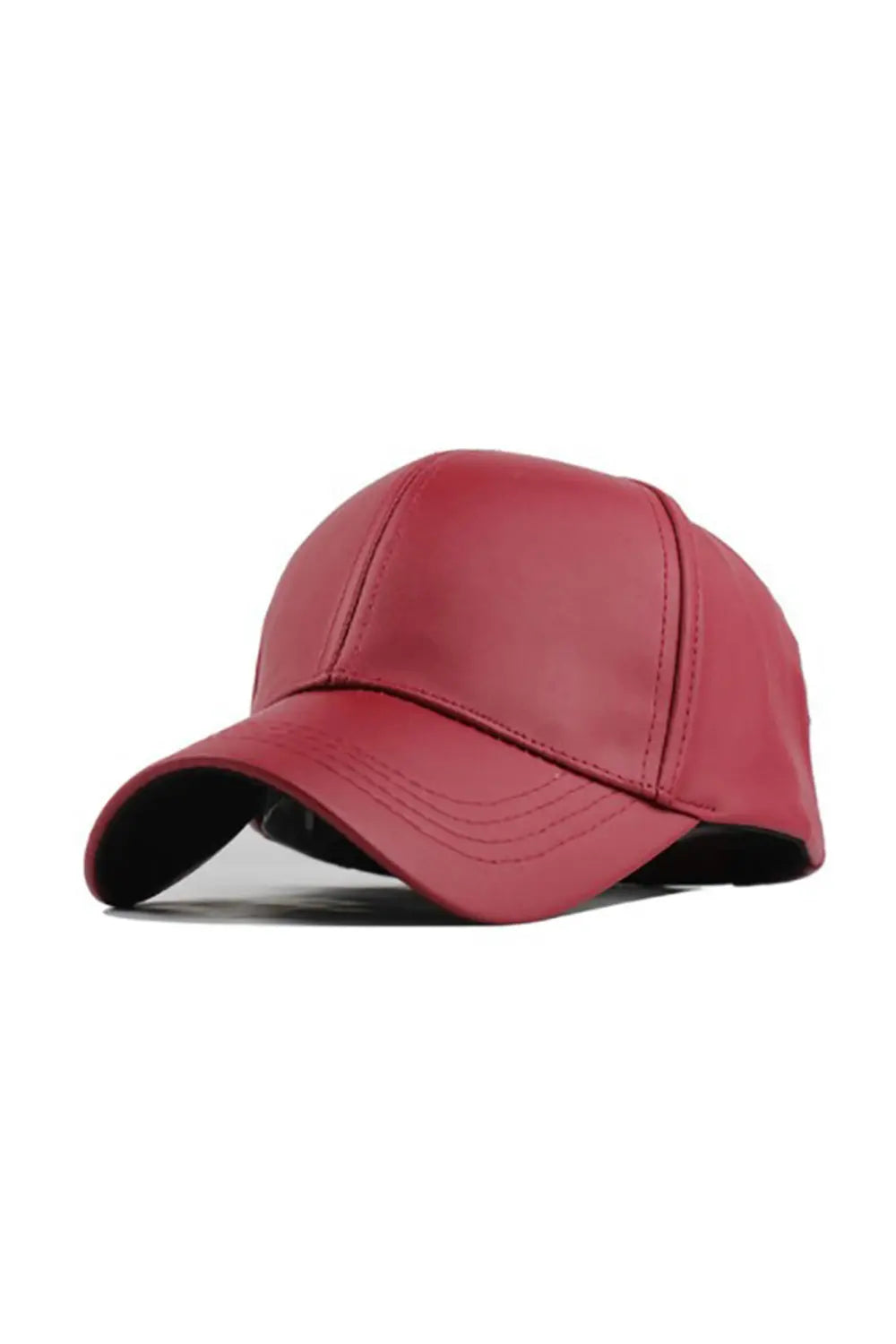 Leather Baseball Cap - Red - Strange-Clothes