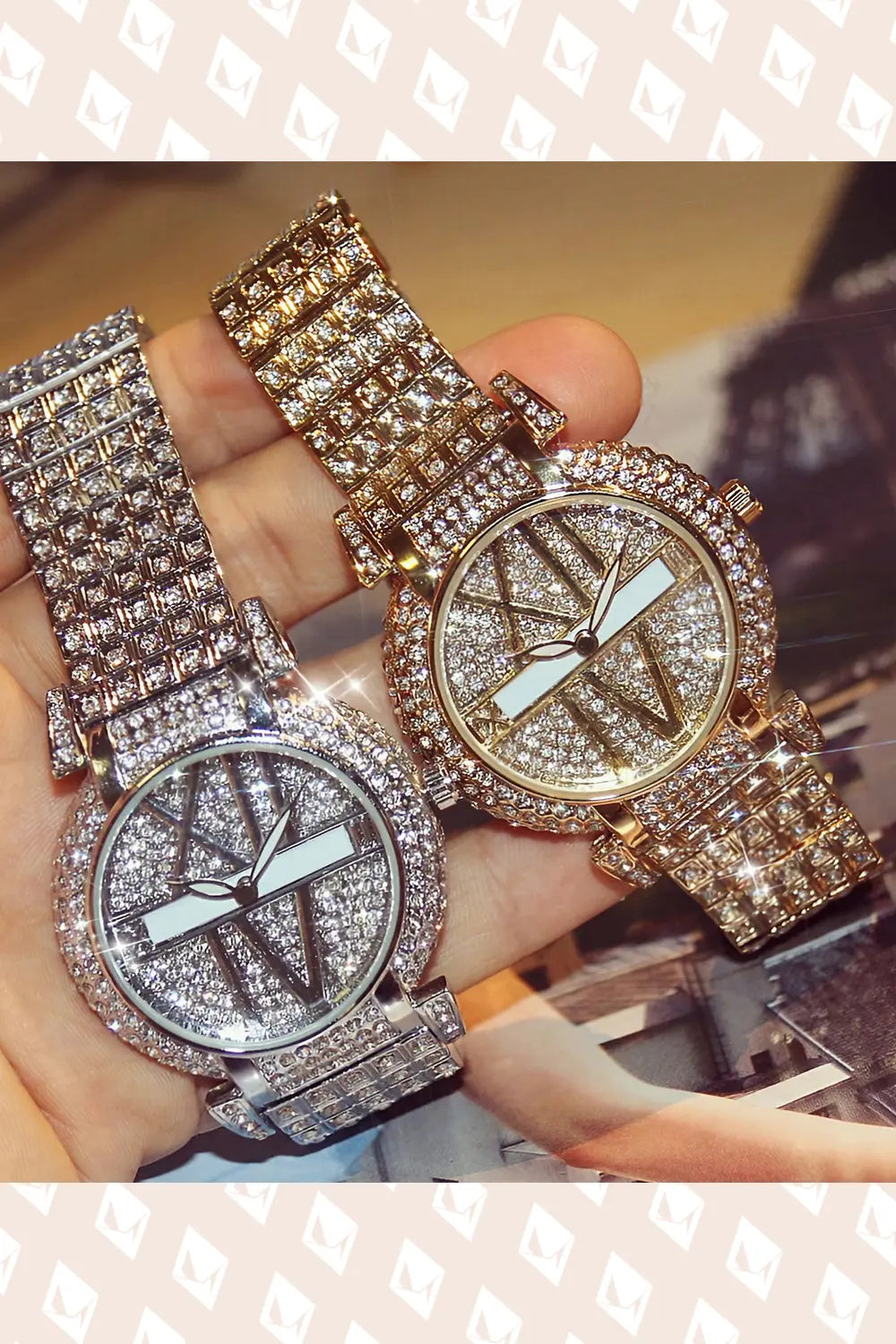 Luxury Diamond Watch - Silver Golden - Strange Clothes