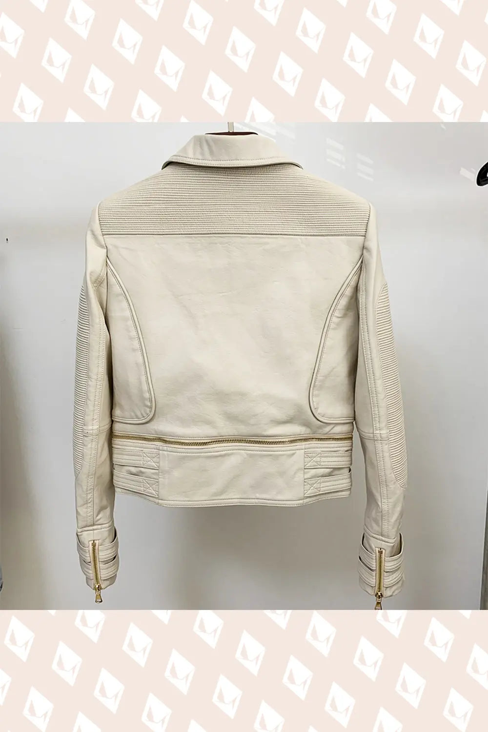 Motorcycle Leather Jacket - White - Strange Clothes