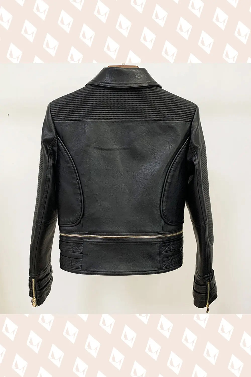 Motorcycle Leather Jacket - Black - Strange Clothes