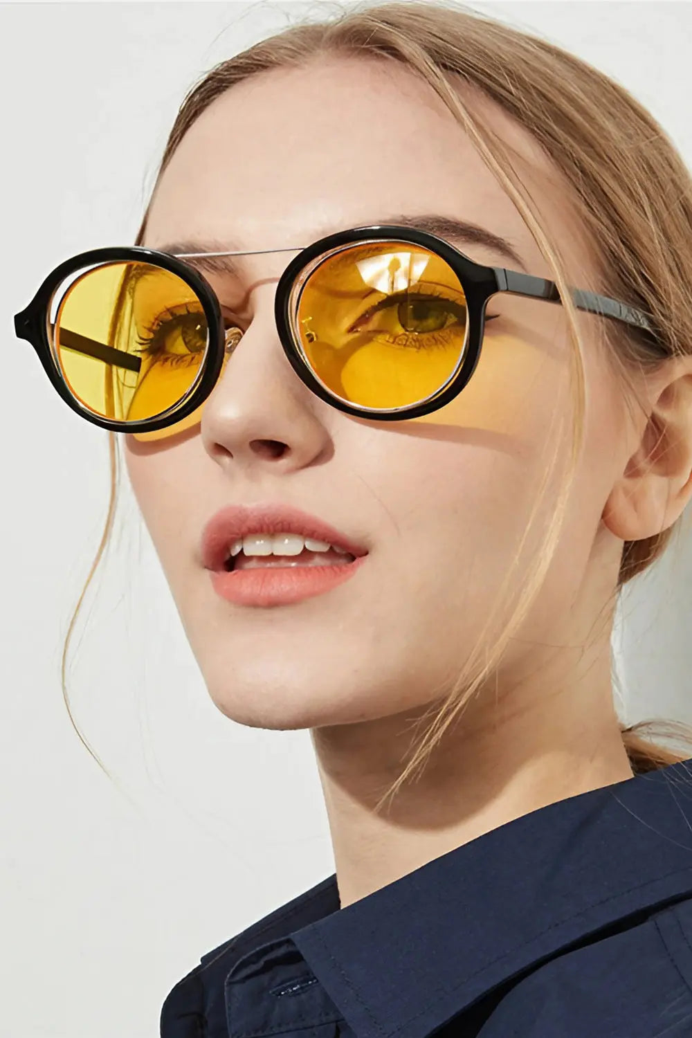 Round Vintage Sunglasses - Yellow - Strange Clothes