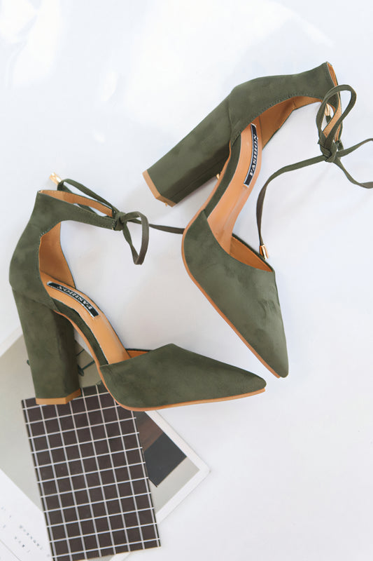 Simply Refined Heels - Army Green - Strange Clothes