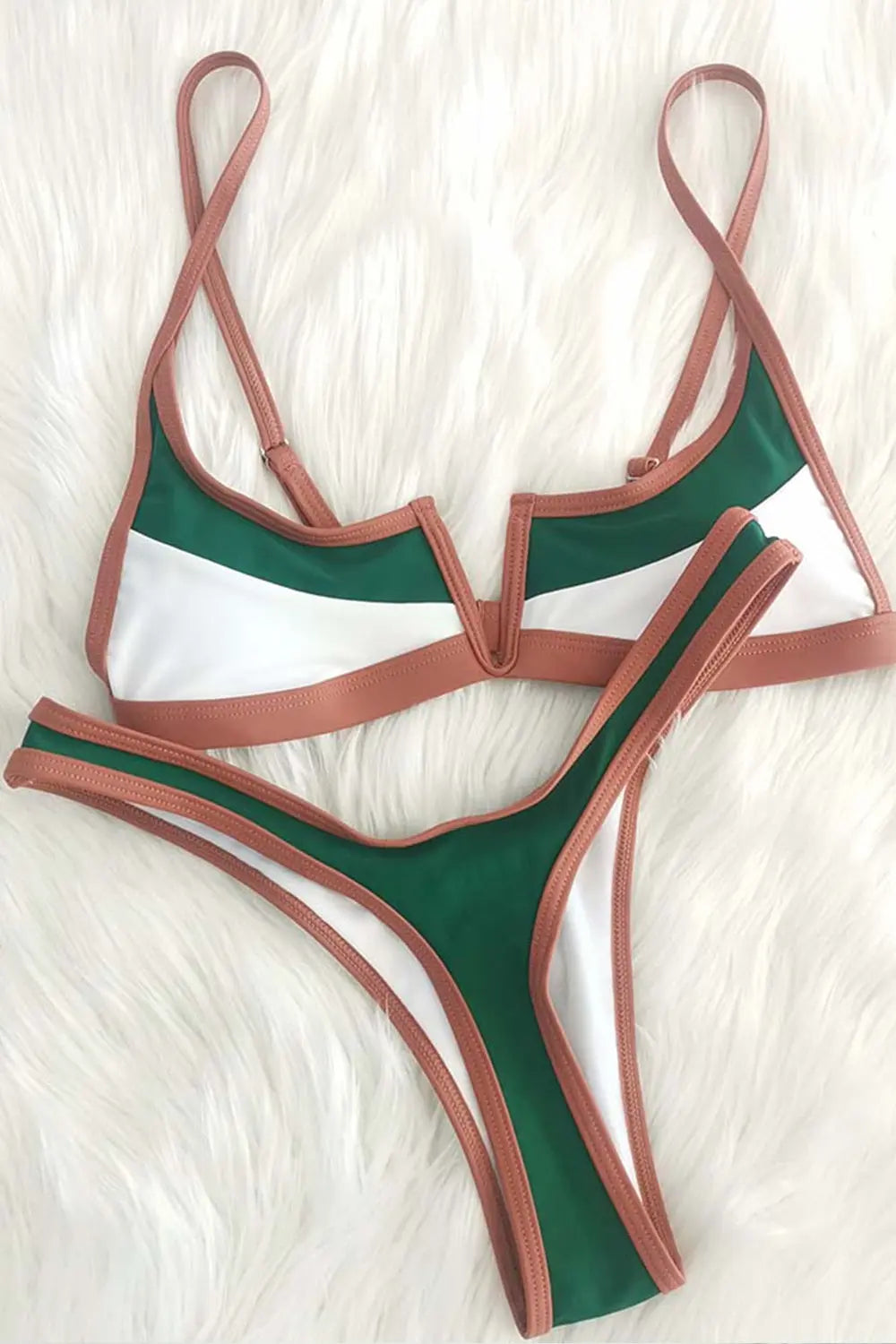 Split Swimsuit Bikini - Green - Strange Clothes