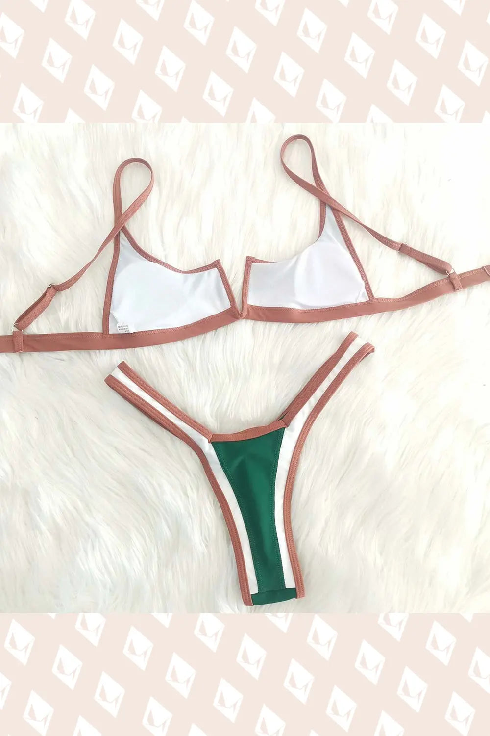 Split Swimsuit Bikini - Green - Strange Clothes