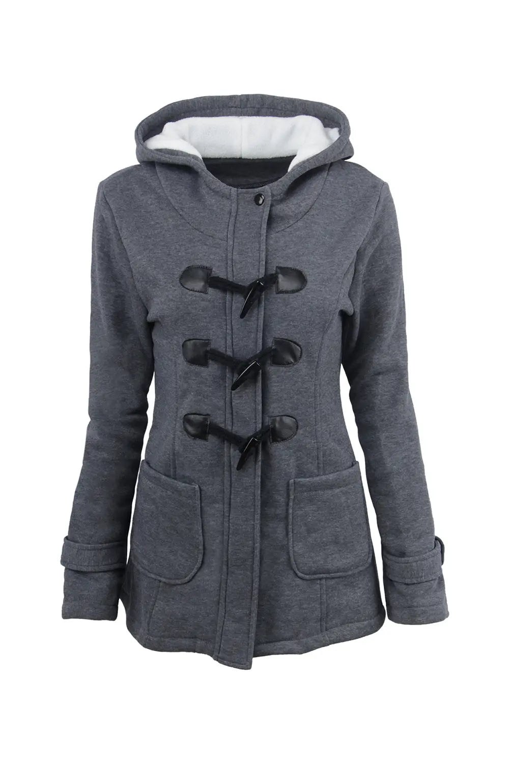 Warm Winter Fur Collar Jackets - Dark Grey - Strange Clothes