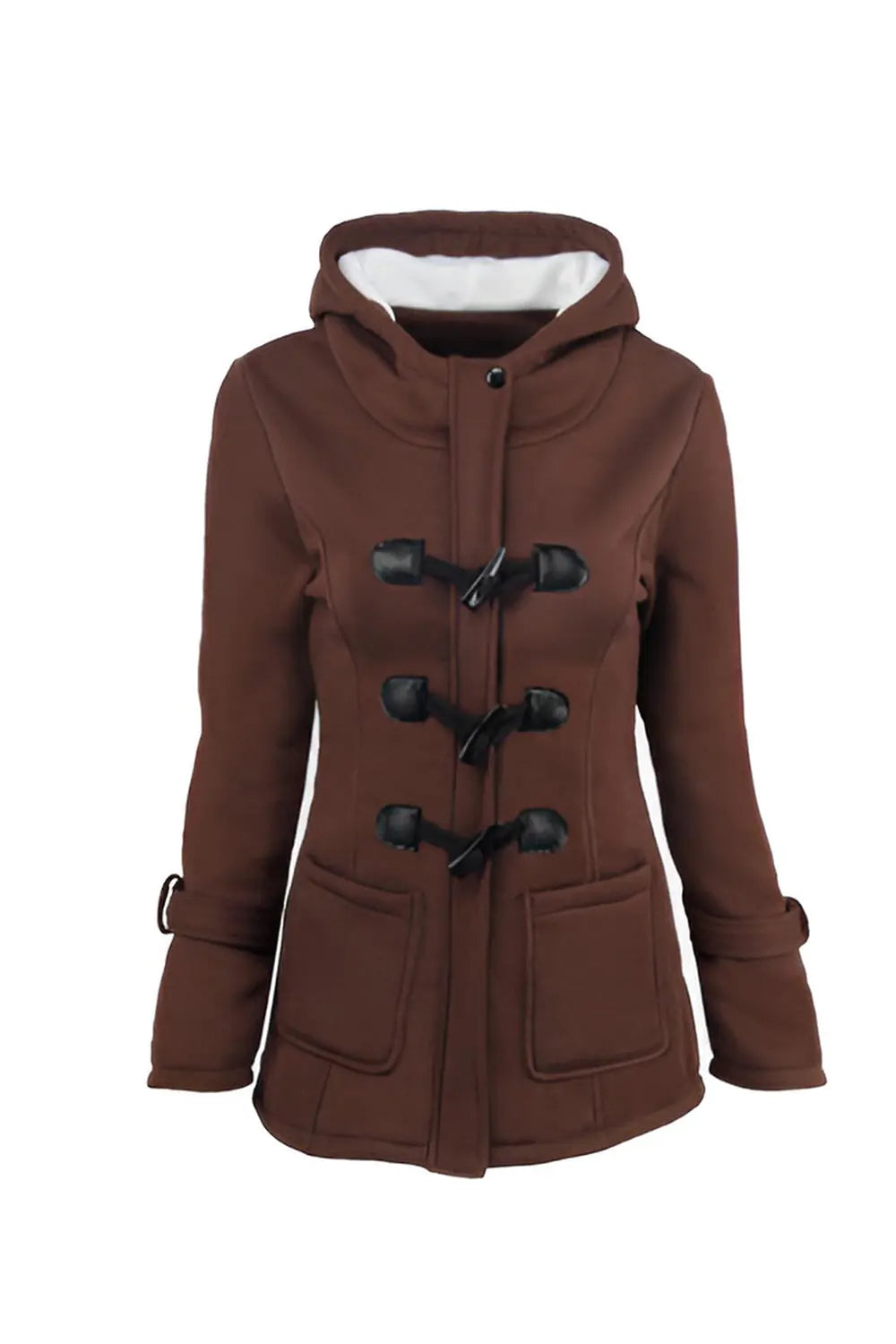 Warm Winter Fur Collar Jackets - Brown - Strange Clothes