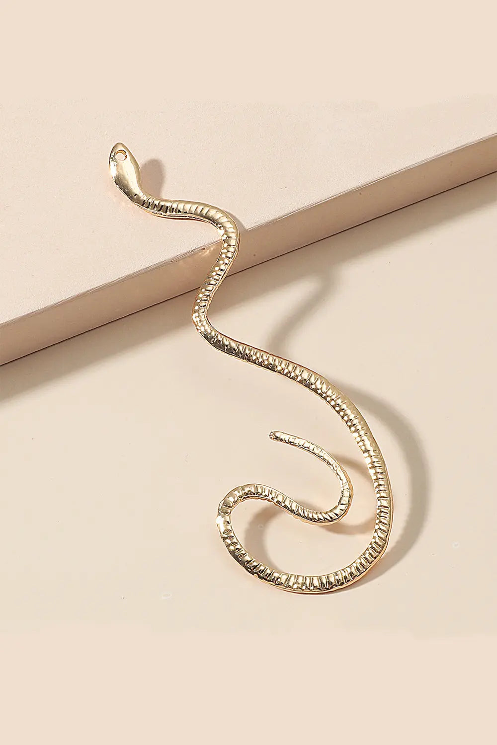 Zircon Snake-shaped Earrings - Gold - Strange Clothes