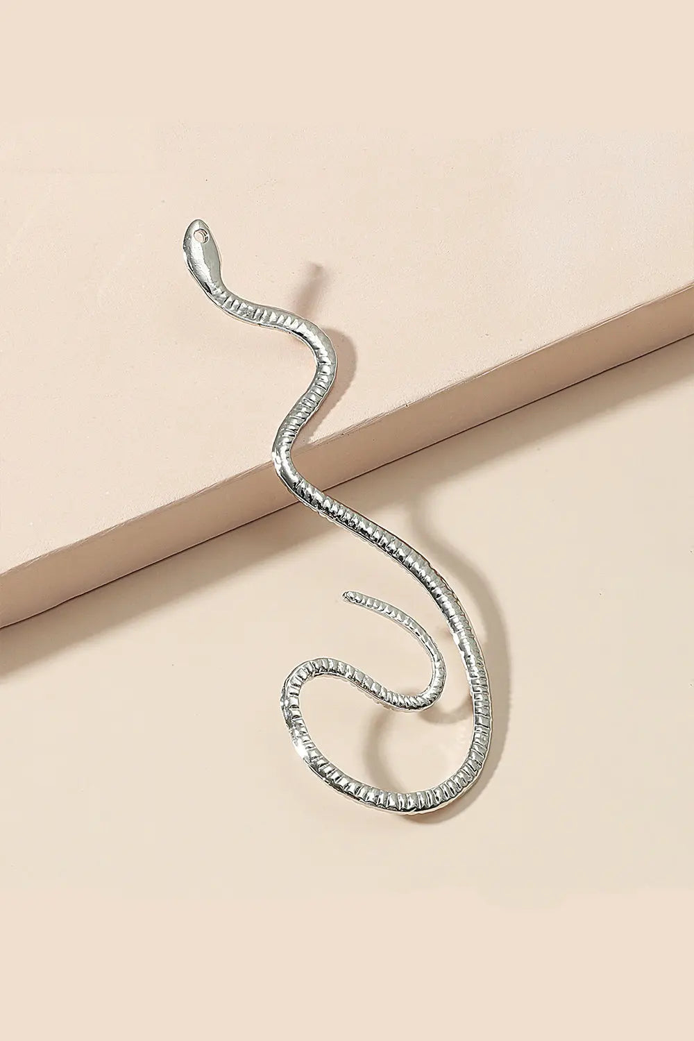 Zircon Snake-shaped Earrings - Silver - Strange Clothes